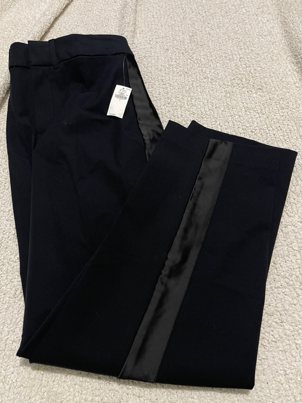 Old Navy Black Straight-Leg Pants with Satin Side Stripe